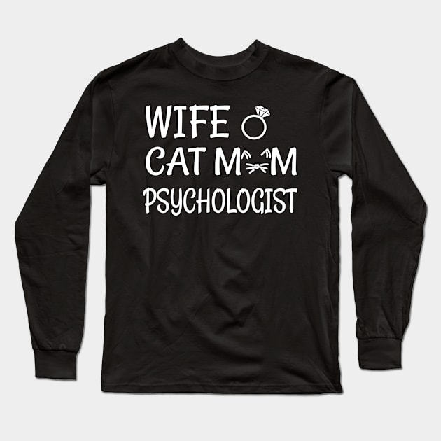 psychologist cat mom Long Sleeve T-Shirt by Elhisodesigns